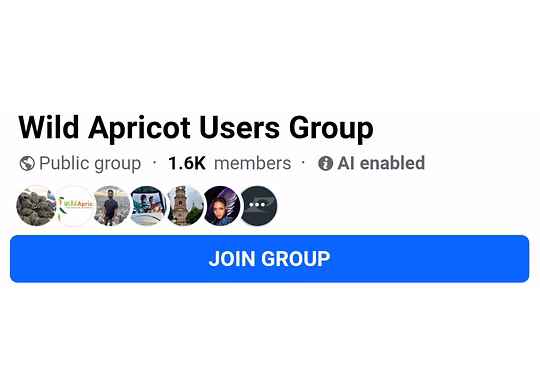 Wild Apricot Users Group on Facebook, 1.6K members